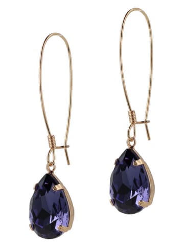 Otazu Vergulde oorhangers met Swarovski kristallen