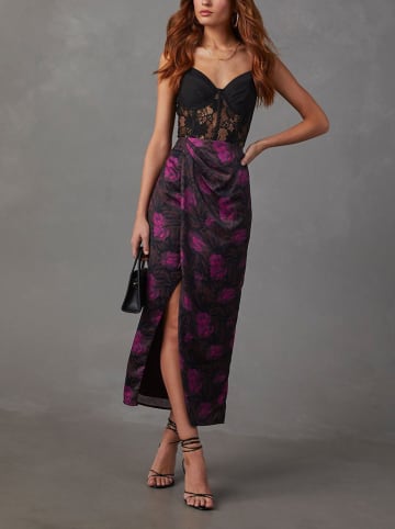Milan Kiss Kleid in Schwarz/ Lila/ Rot