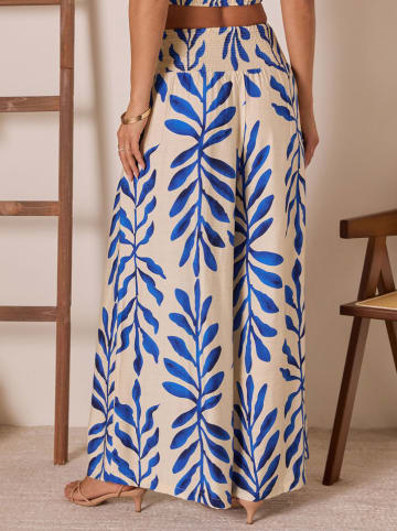Milan Kiss Hose in Beige/ Blau