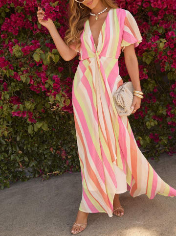 Milan Kiss Kleid in Bunt/ Creme/ Pink