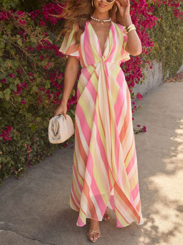 Milan Kiss Kleid in Bunt/ Creme/ Pink