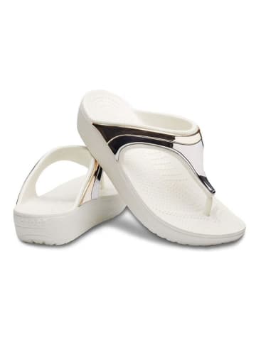 Crocs Zehentrenner "Sloane" in Weiß/ Gold