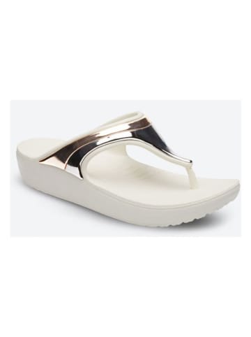 Crocs Zehentrenner "Sloane" in Weiß/ Gold