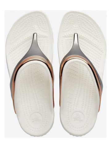 Crocs Zehentrenner "Sloane" in Weiß/ Gold