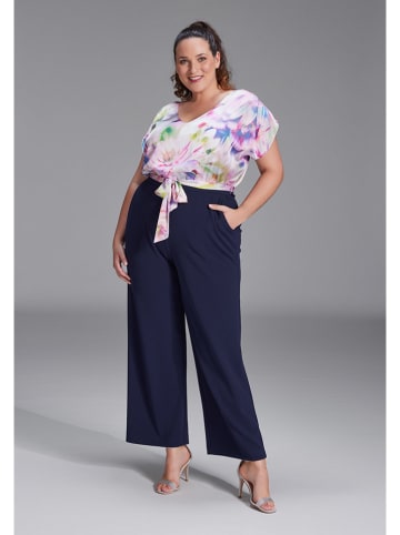 SWING Jumpsuit in Dunkelblau/ Pink