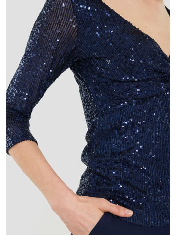 SWING Paillettenblouse donkerblauw