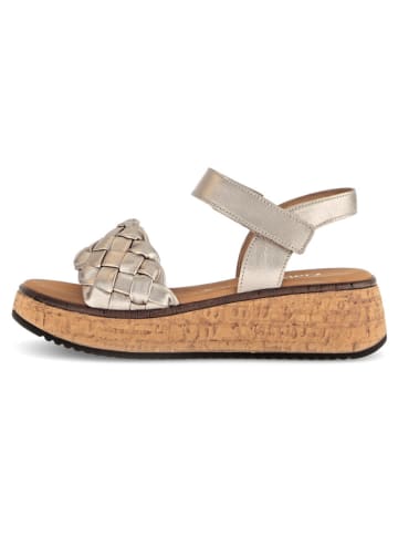 Gabor Leder-Keilsandaletten in Beige