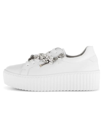 Gabor Leren sneakers wit/zilverkleurig