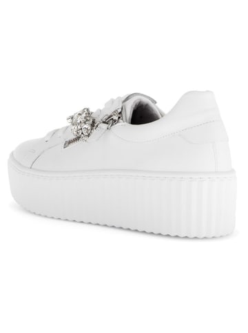 Gabor Leren sneakers wit/zilverkleurig