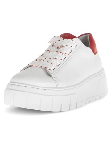 Gabor Leder-Sneakers in Weiß/ Rot