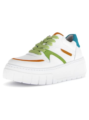 Gabor Leder-Sneakers in Weiß/ Bunt