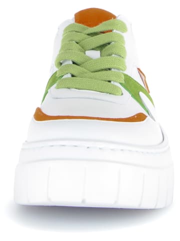Gabor Leder-Sneakers in Weiß/ Bunt