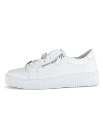Gabor Leren sneakers wit/zilverkleurig