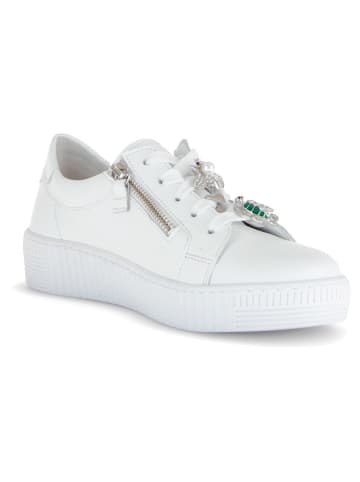 Gabor Leren sneakers wit/zilverkleurig