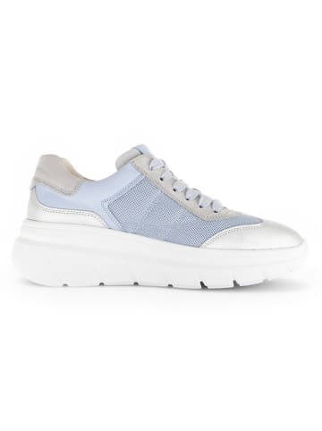 Gabor Leren sneakers lichtblauw/zilverkleurig/grijs