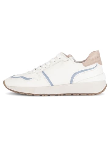 Gabor Leder-Sneakers in Weiß/ Hellblau/ Beige
