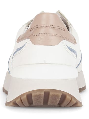 Gabor Leder-Sneakers in Weiß/ Hellblau/ Beige