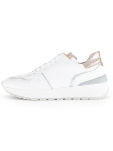 Gabor Leder-Sneakers in Weiß/ Beige