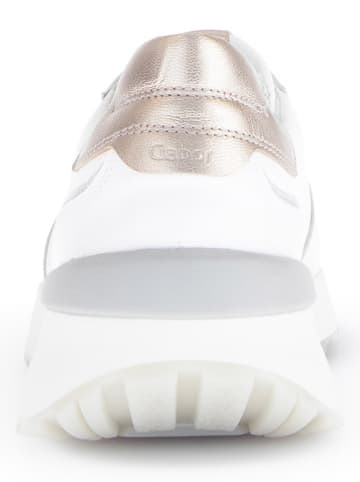 Gabor Leder-Sneakers in Weiß/ Beige