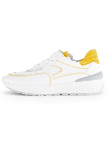 Gabor Leren sneakers wit/geel