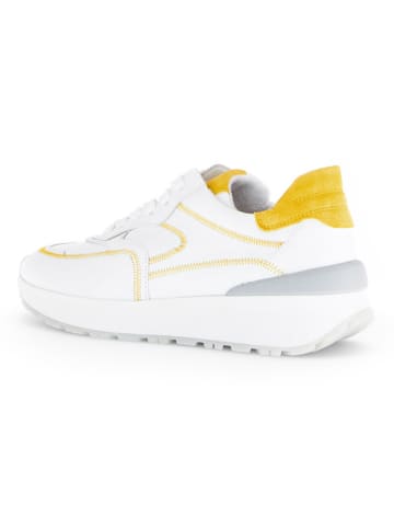 Gabor Leren sneakers wit/geel
