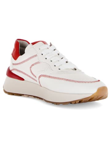 Gabor Leder-Sneakers in Weiß/ Rot