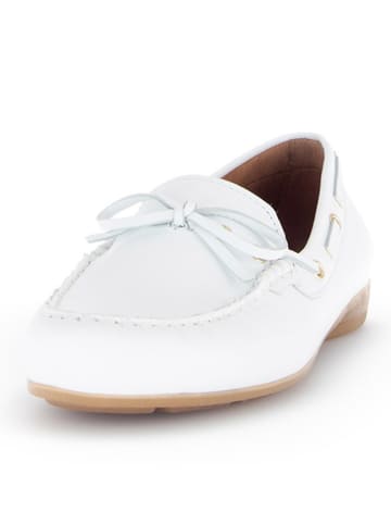 Gabor Leren mocassins wit