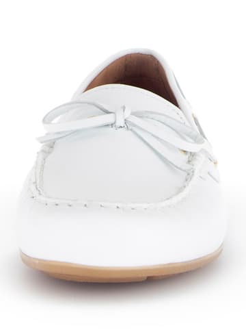 Gabor Leren mocassins wit