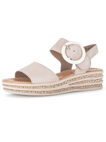 Gabor Leder-Keilsandaletten in Beige
