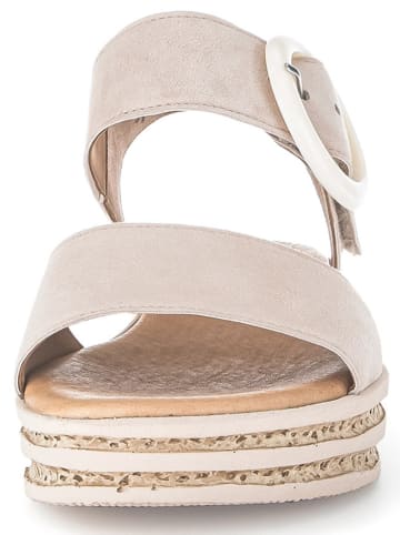 Gabor Leder-Keilsandaletten in Beige