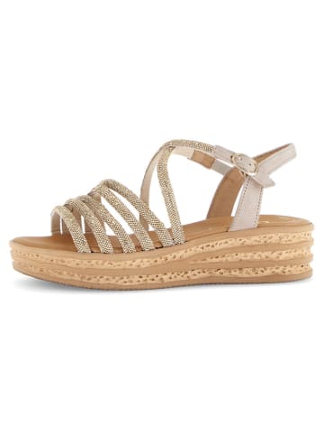 Gabor Keilsandaletten in Gold/ Beige