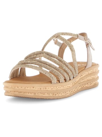 Gabor Keilsandaletten in Gold/ Beige