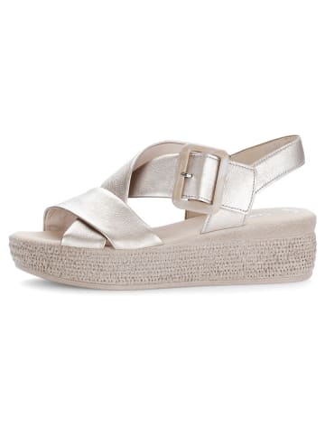 Gabor Leder-Keilsandaletten in Beige