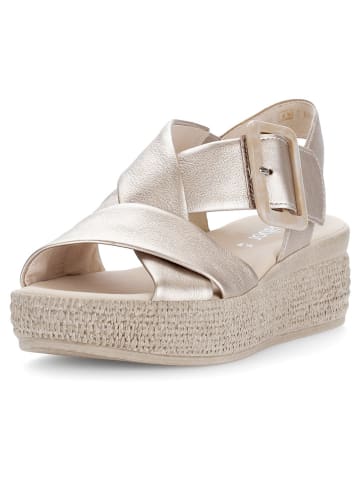 Gabor Leder-Keilsandaletten in Beige