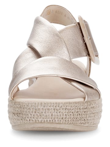 Gabor Leder-Keilsandaletten in Beige