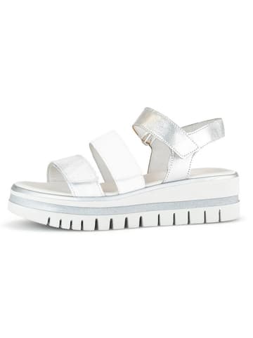 Gabor Leren sleehaksandalen wit