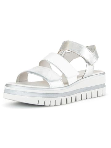 Gabor Leren sleehaksandalen wit