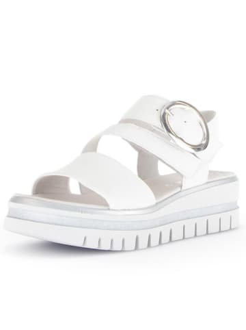 Gabor Leren sleehaksandalen wit