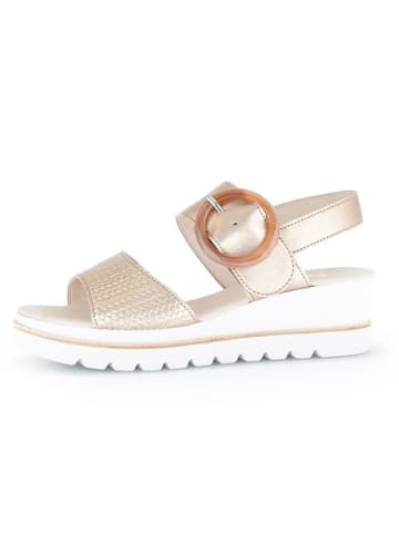 Gabor Leder-Keilsandaletten in Beige