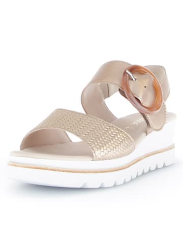 Gabor Leder-Keilsandaletten in Beige