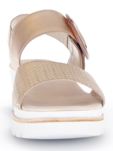 Gabor Leder-Keilsandaletten in Beige