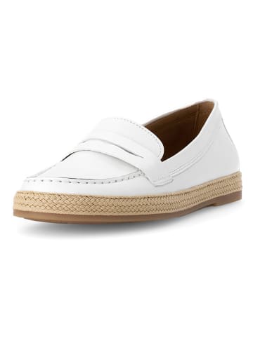 Gabor Leren mocassins wit