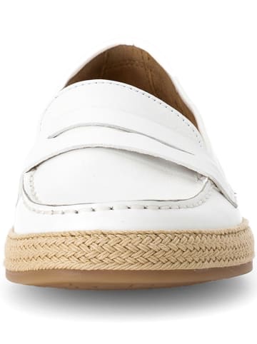 Gabor Leren mocassins wit