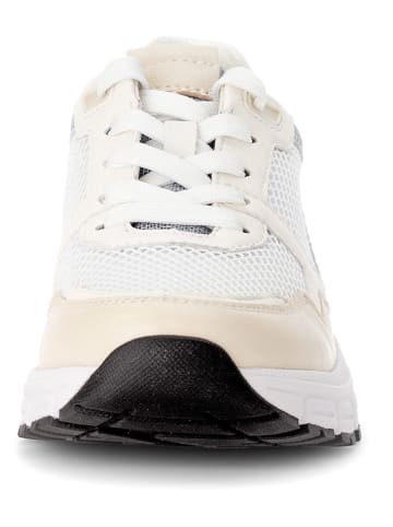 Gabor Leder-Sneakers in Weiß/ Beige/ Hellblau