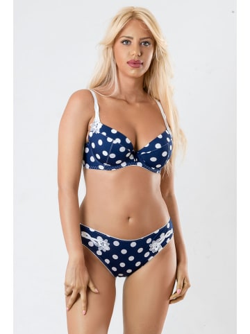 Valea Biustonosz push-up "Maura" w kolorze granatowo-białym
