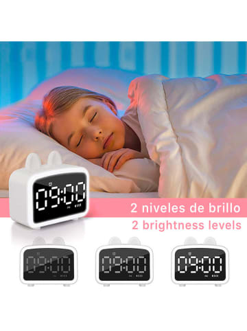 DAM LCD-Wecker mit Nachtlicht in Weiß