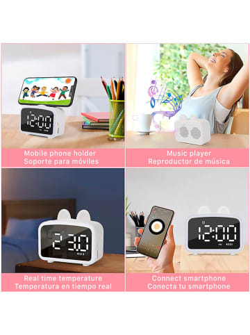 DAM LCD wekker met nachtlampje wit