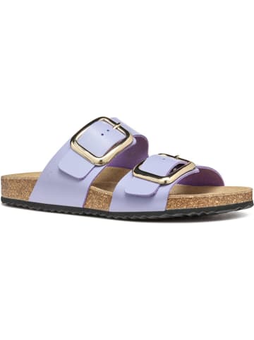 Geox Leder-Pantoletten "Brionia" in Lila