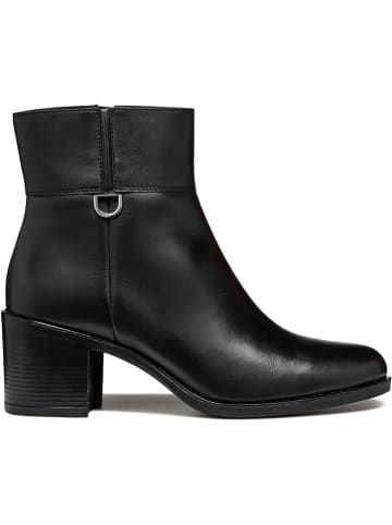 Geox Leren enkellaarzen "New Ashell" zwart