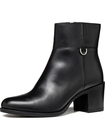 Geox Leren enkellaarzen "New Ashell" zwart